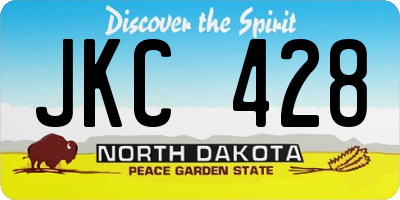 ND license plate JKC428