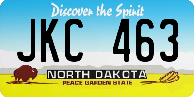 ND license plate JKC463