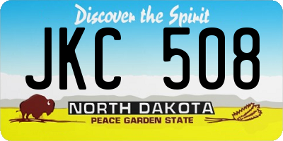 ND license plate JKC508