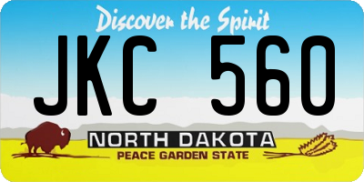 ND license plate JKC560