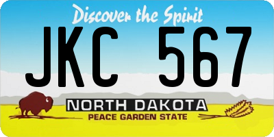 ND license plate JKC567