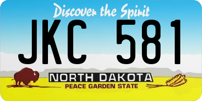 ND license plate JKC581