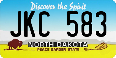 ND license plate JKC583