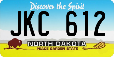 ND license plate JKC612