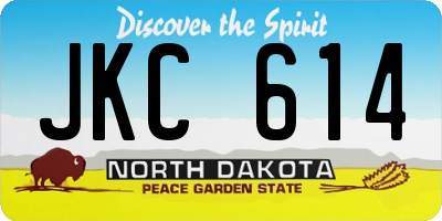 ND license plate JKC614