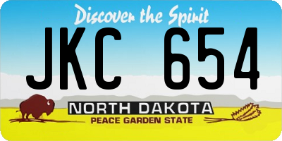 ND license plate JKC654
