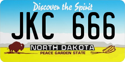 ND license plate JKC666