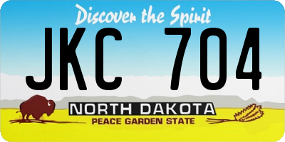 ND license plate JKC704