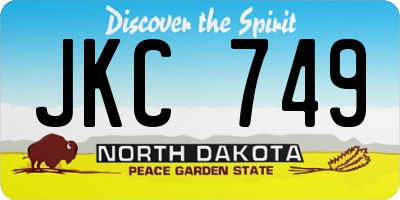 ND license plate JKC749