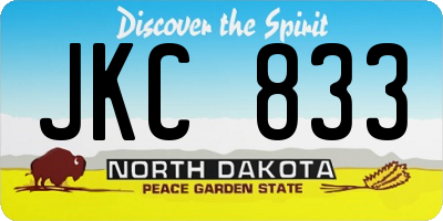 ND license plate JKC833
