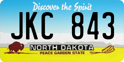 ND license plate JKC843