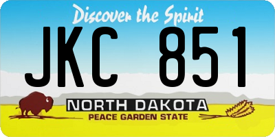 ND license plate JKC851