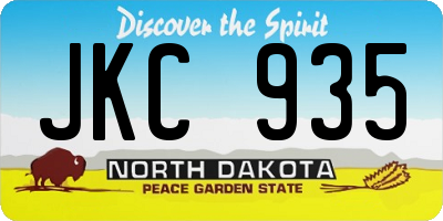 ND license plate JKC935
