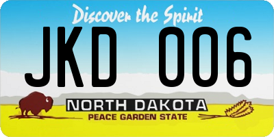 ND license plate JKD006