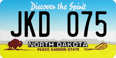 ND license plate JKD075