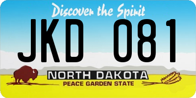 ND license plate JKD081