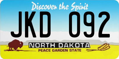 ND license plate JKD092