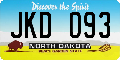 ND license plate JKD093