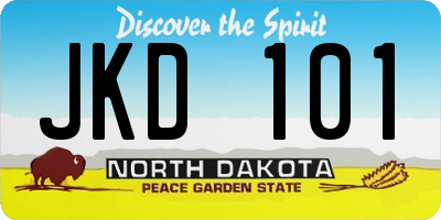 ND license plate JKD101