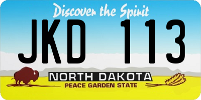 ND license plate JKD113