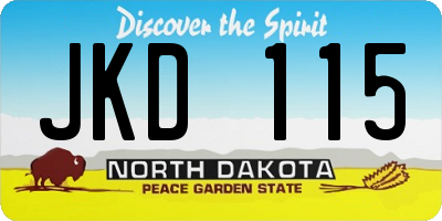 ND license plate JKD115