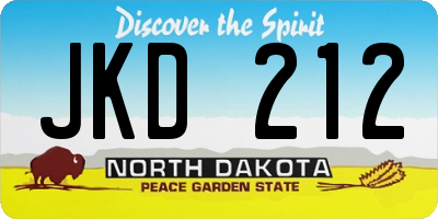 ND license plate JKD212