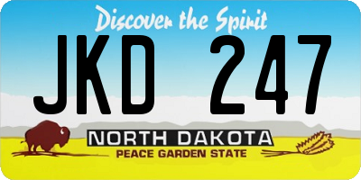 ND license plate JKD247