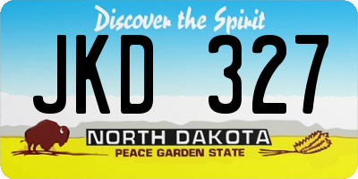 ND license plate JKD327