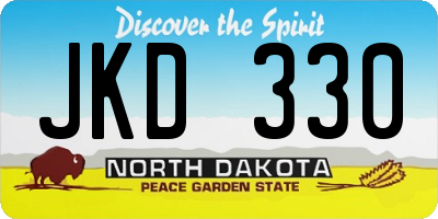 ND license plate JKD330