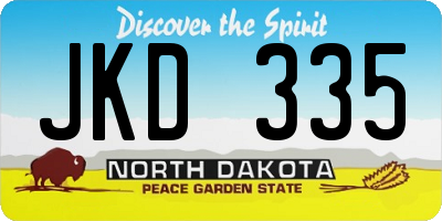 ND license plate JKD335