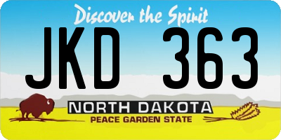 ND license plate JKD363