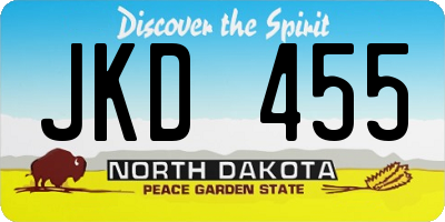 ND license plate JKD455