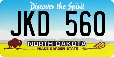 ND license plate JKD560