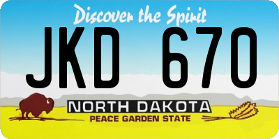 ND license plate JKD670