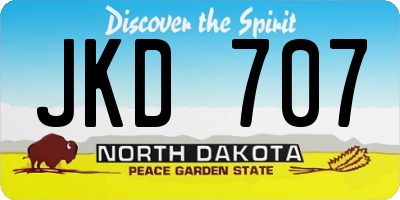 ND license plate JKD707