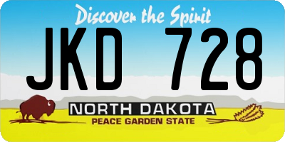 ND license plate JKD728