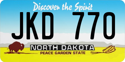 ND license plate JKD770