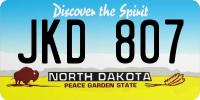 ND license plate JKD807