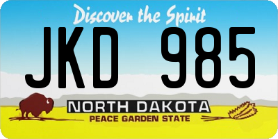 ND license plate JKD985