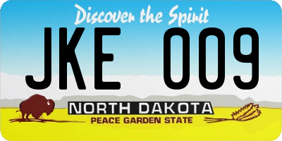 ND license plate JKE009