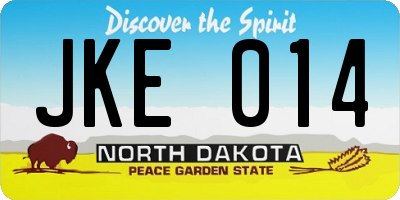 ND license plate JKE014