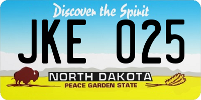 ND license plate JKE025