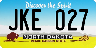 ND license plate JKE027