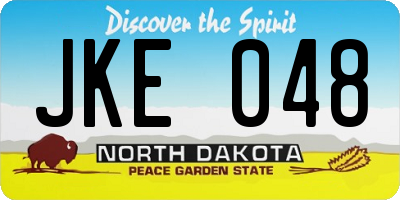ND license plate JKE048