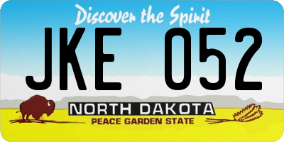 ND license plate JKE052