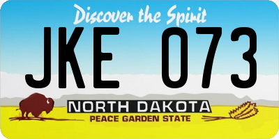 ND license plate JKE073