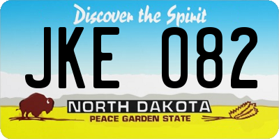 ND license plate JKE082