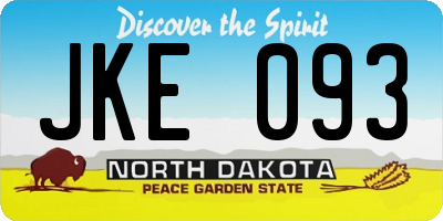 ND license plate JKE093