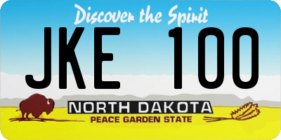 ND license plate JKE100