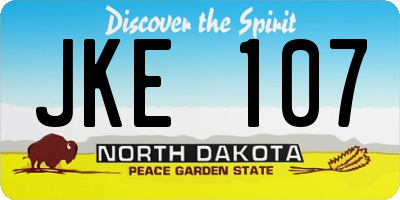 ND license plate JKE107